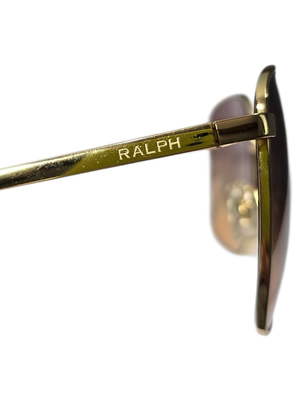 Ralph Lauren Gold Frame Brown Gradient Women's Sunglasses with Case - Picture 4 of 5
